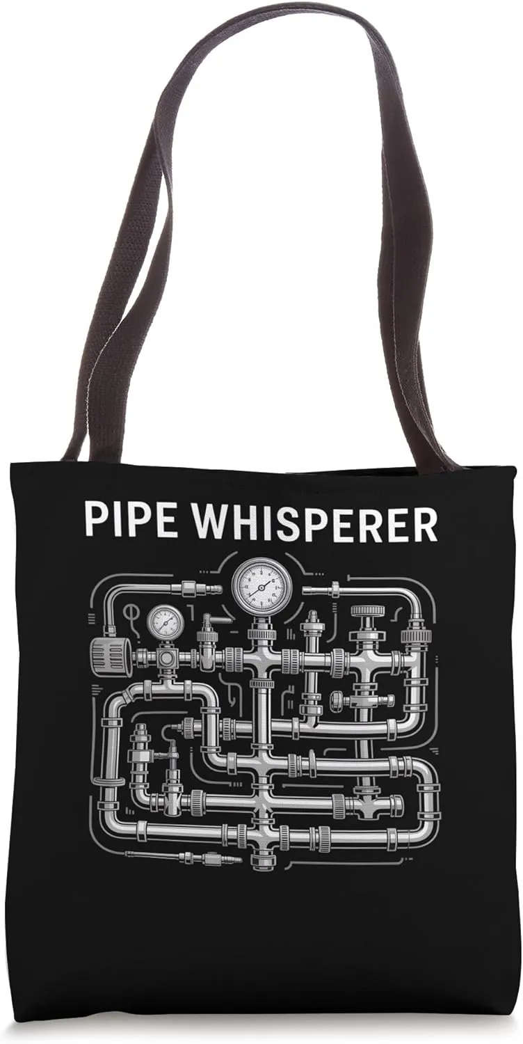 Pipe Whisperer Funny Water Pipes Plumber Plumbing Tote Bag