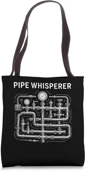 Pipe Whisperer Funny Water Pipes Plumber Plumbing Tote Bag