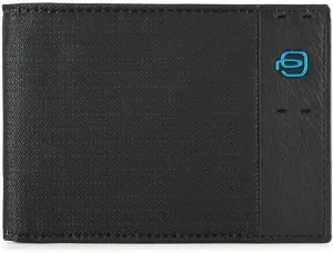 PIQUADRO Wallet with Coin Purse P16, Chevron / Black, One Size, Contemporary