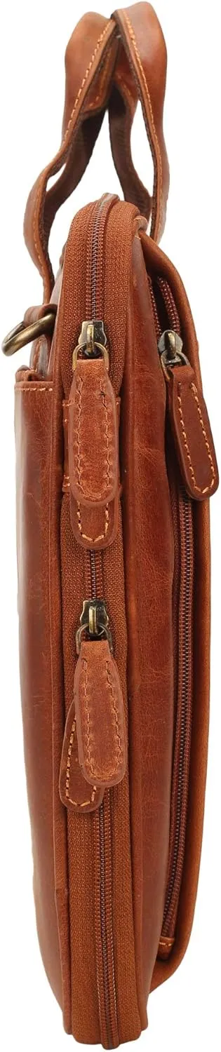 Pitaara Genuine Leather Messenger Laptop Bag For Men And Women, Fits Laptop Size 16"