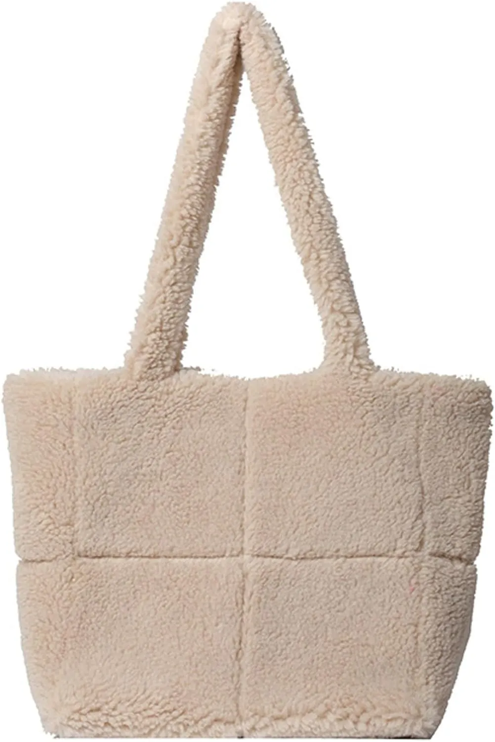 Plush Teddy Tote Bag Women 2024 Fall Winter Large Lamb Wool Shoulder Handbag Cozy Fuzzy Tote Bag