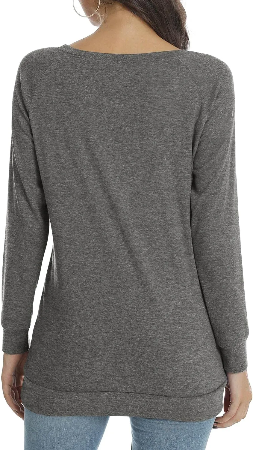 POPYOUNG Women's Fall Winter Long Sleeve Tunic Tops for Leggings Crewneck Casual Blouse Sweatshirt