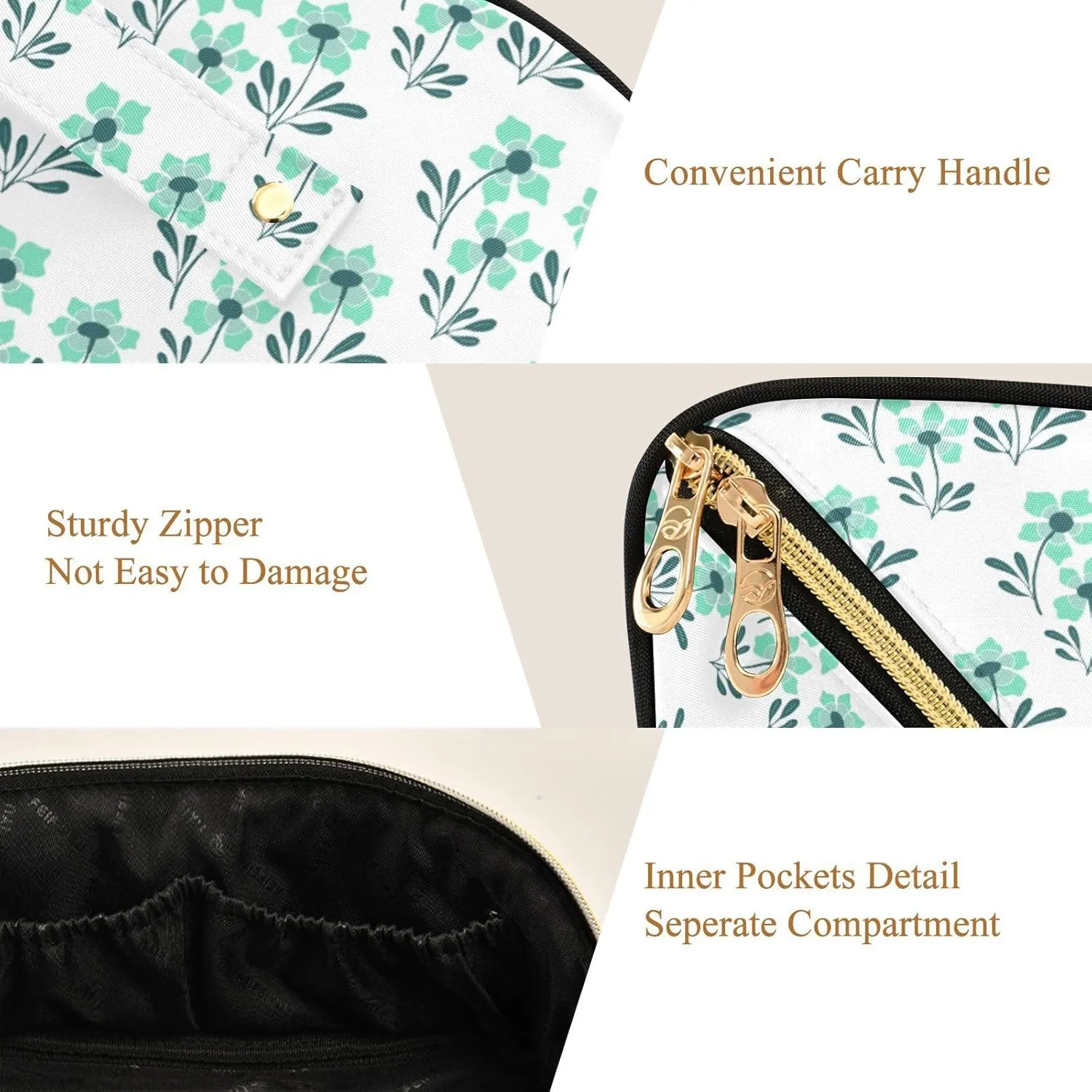 Portable Makeup Bag with Zipper Rhombus Cosmetic Bag for Travel Essentials