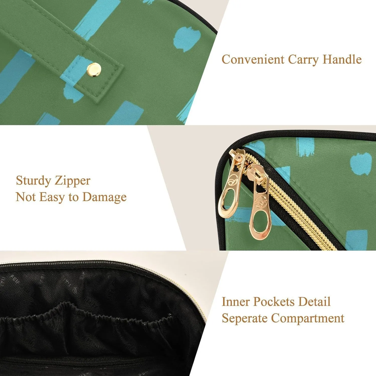 Portable Makeup Bag with Zipper Rhombus Cosmetic Bag for Travel Essentials