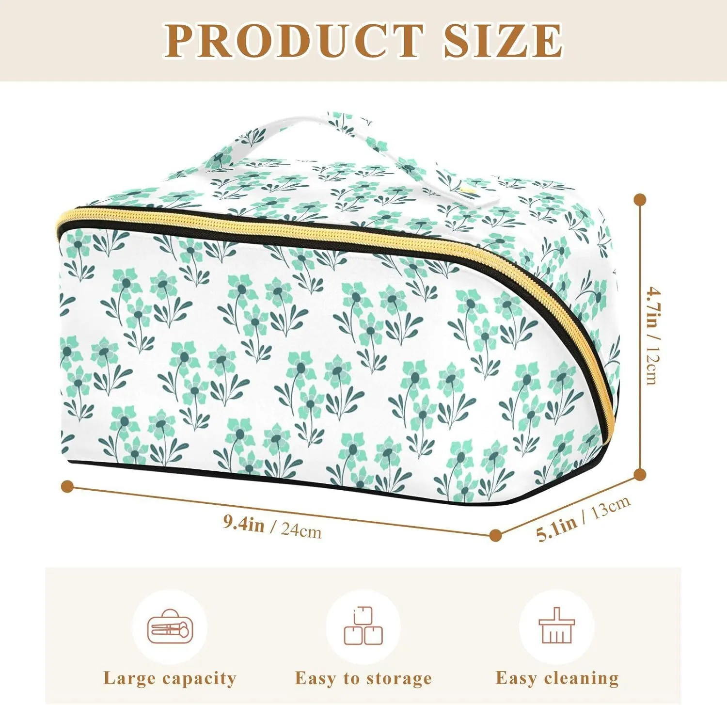 Portable Makeup Bag with Zipper Rhombus Cosmetic Bag for Travel Essentials