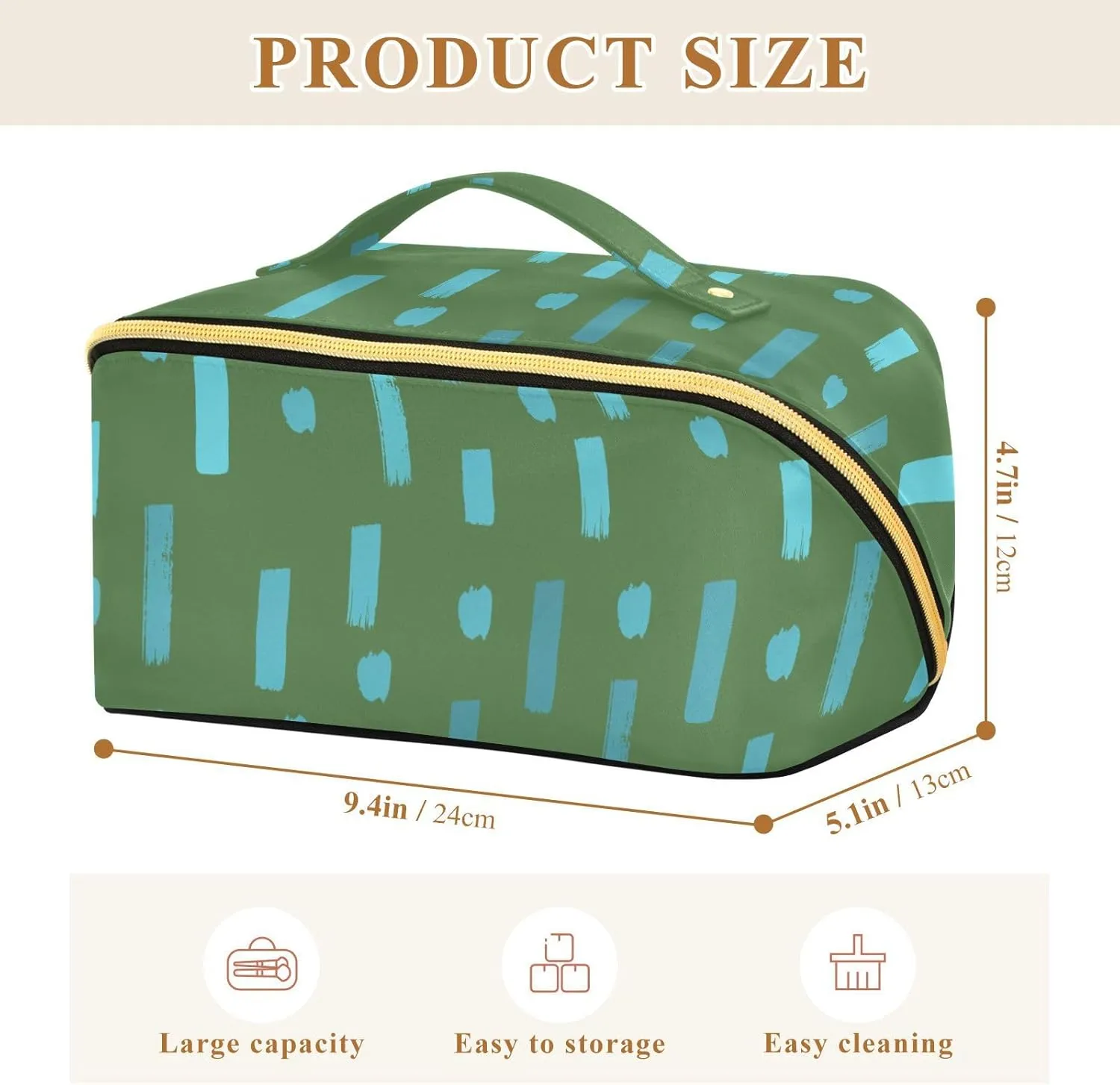 Portable Makeup Bag with Zipper Rhombus Cosmetic Bag for Travel Essentials