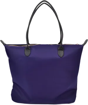 Premium Large Nylon Tote Water Resistant Top Zip Shoulder Bag Handbag