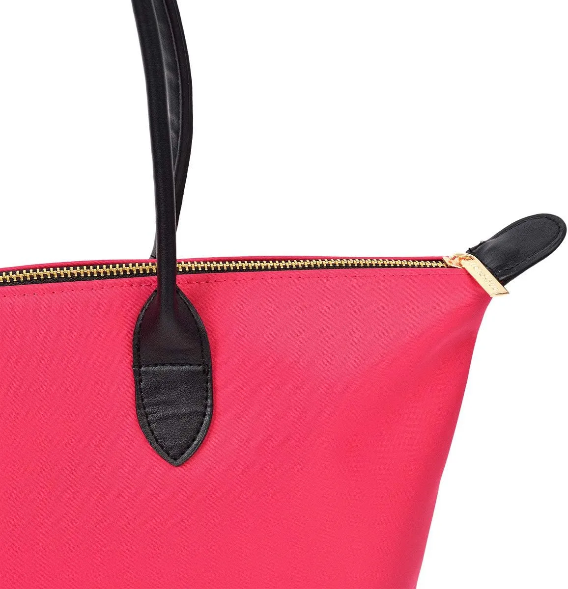Premium Large Nylon Tote Water Resistant Top Zip Shoulder Bag Handbag