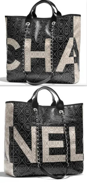 Printed Canvas Large Shopping Tote