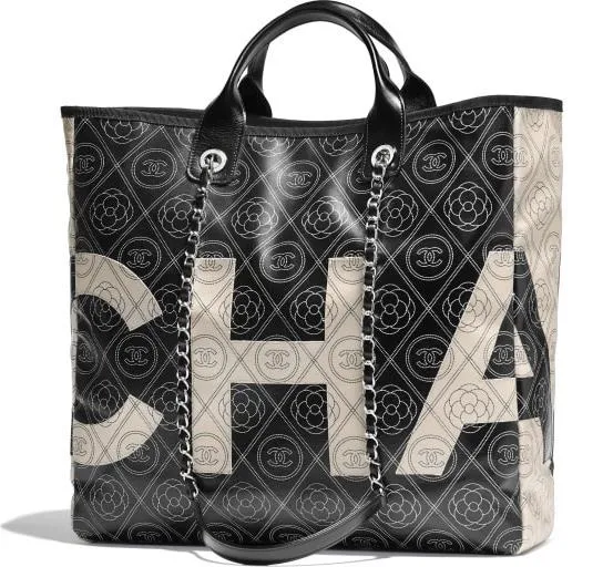 Printed Canvas Large Shopping Tote