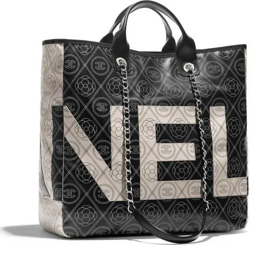 Printed Canvas Large Shopping Tote