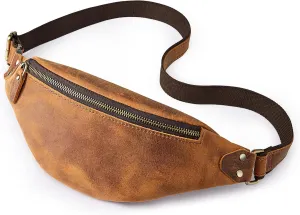 Prospo Genuine Leather Fanny Packs for Women, Sling Bag for Women, Small Crossbody Chest Bag