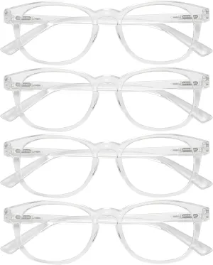 Przene Reading Glasses for Men Women Blue Light Blocking Readers Spring Hinges Lightweight Style Pack
