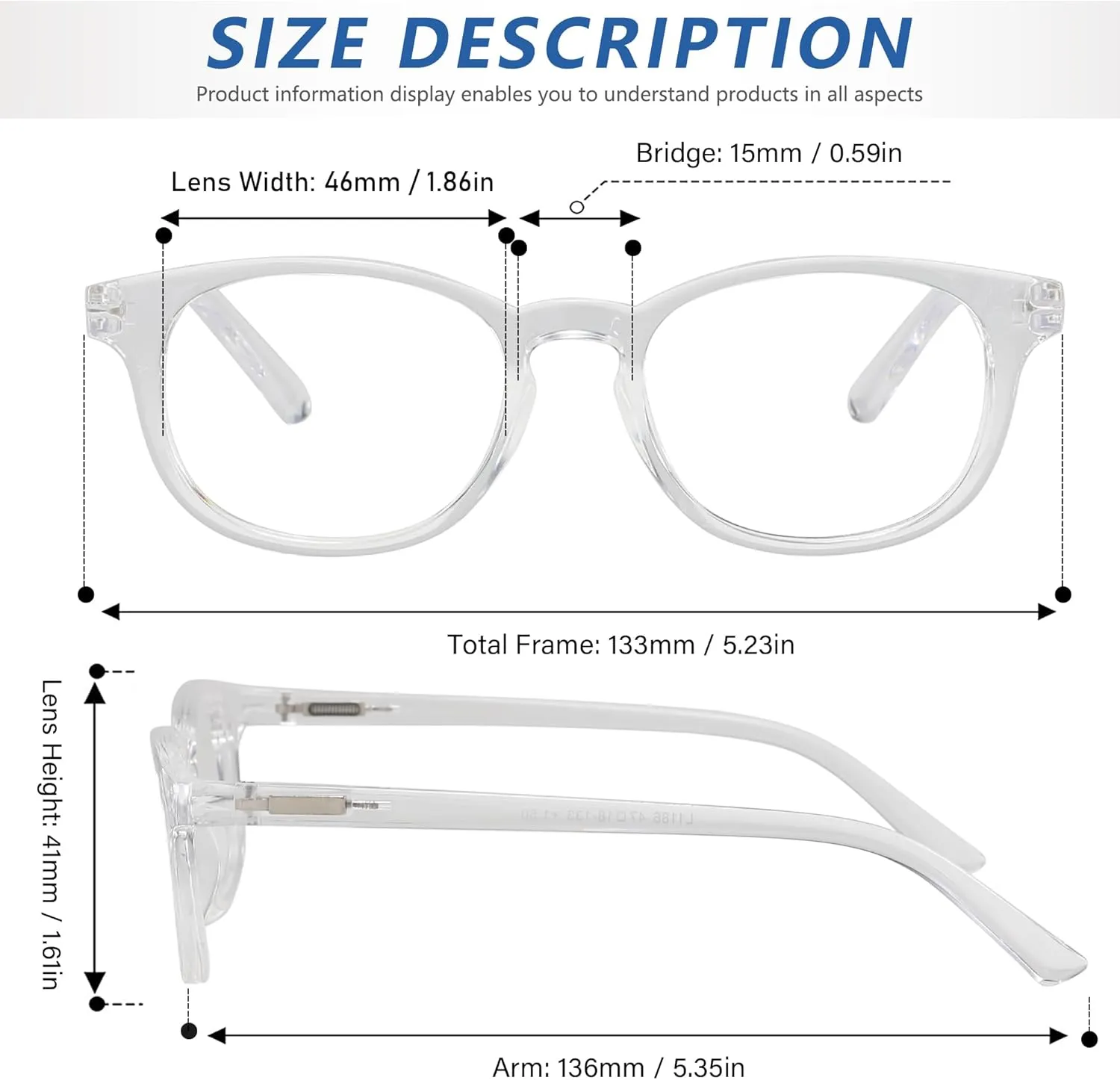 Przene Reading Glasses for Men Women Blue Light Blocking Readers Spring Hinges Lightweight Style Pack