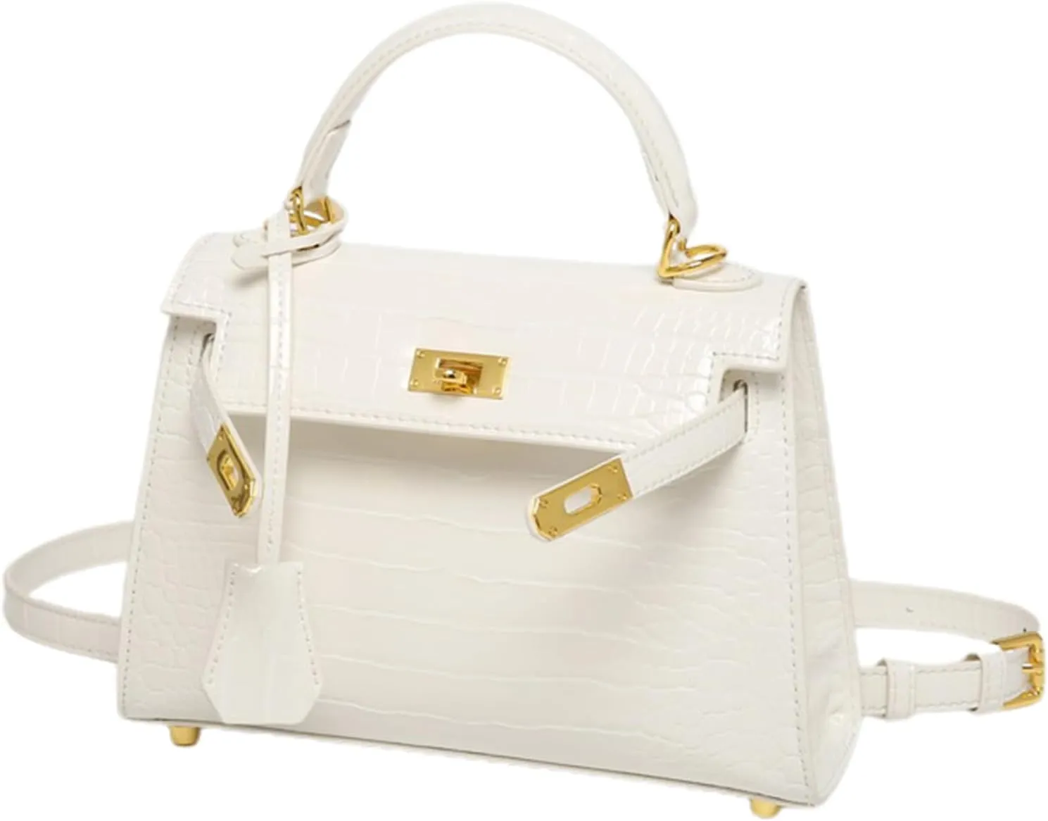 PU Leather Purses and Handbags for Women Ladies Crocodile Print Top Handle Satchel Small Work Crossbody Shoulder Bags