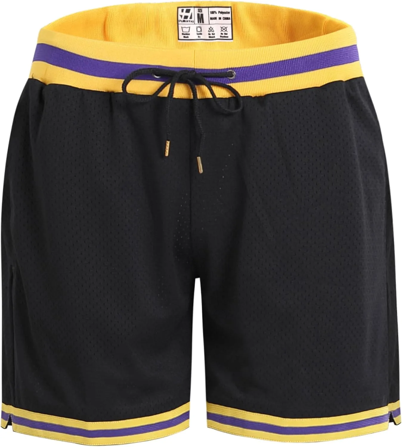 Pullonsy Basketball Athletic Mesh Shorts with Zip Pockets for Men, Running Workout Gym Sports 7 Inche Inseam