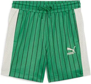 PUMA Kids Boys T7 for The Fanbase Mesh Shorts Basketball Casual Bottoms Casual Drawstring - Green - Size M