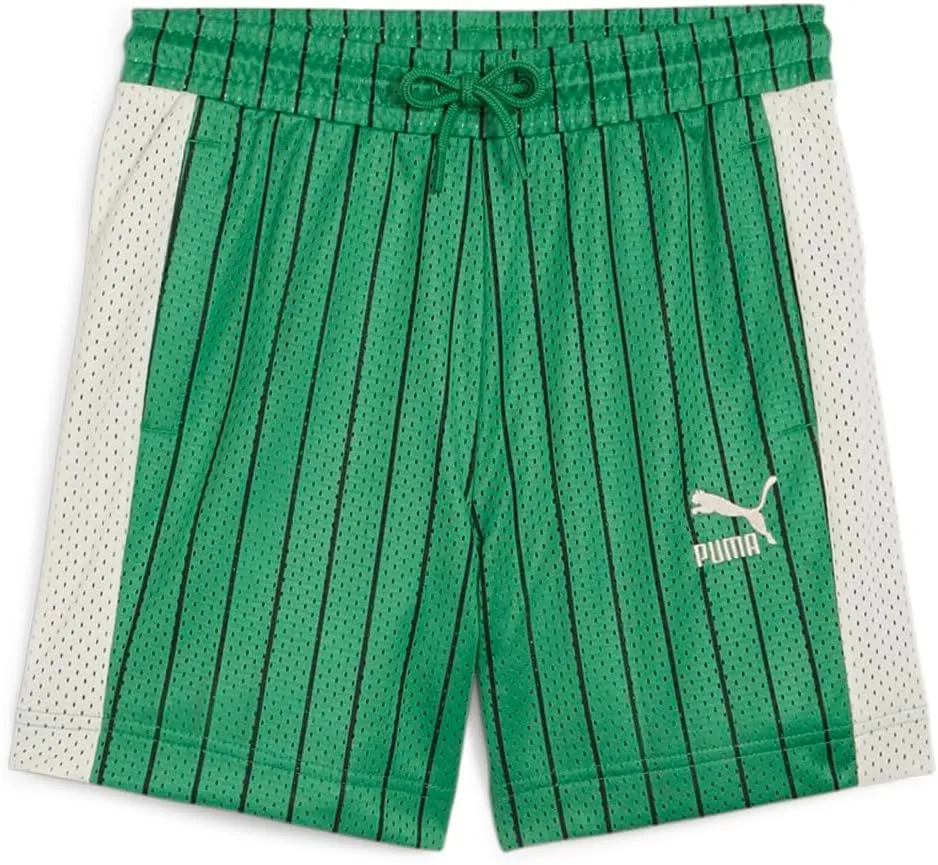 PUMA Kids Boys T7 for The Fanbase Mesh Shorts Basketball Casual Bottoms Casual Drawstring - Green - Size M