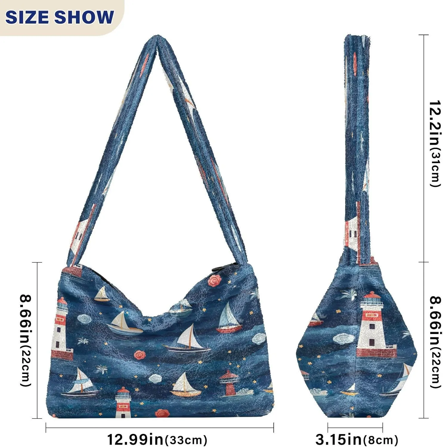 Pumpkin Shoulder Tote Bag, Tote Bag with Zipper Closure, Womens Outdoor Bag