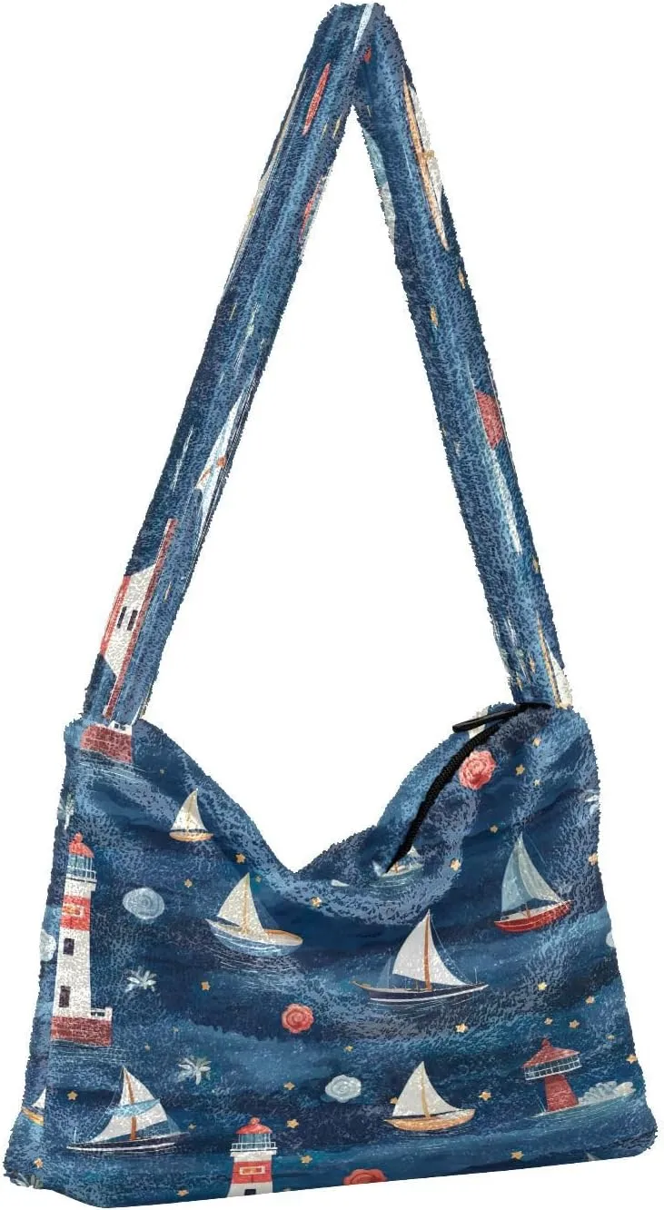 Pumpkin Shoulder Tote Bag, Tote Bag with Zipper Closure, Womens Outdoor Bag