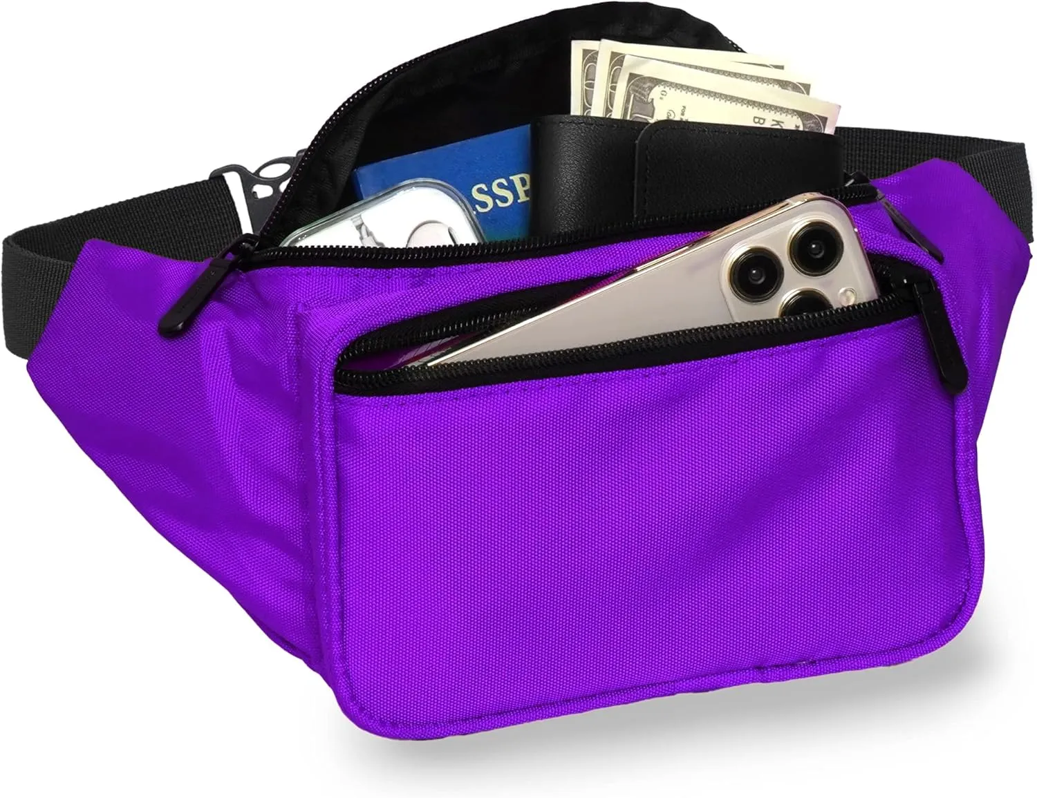 Purple Fanny Pack Belt Bag I Mens Fanny Packs for Women Fashionable - Crossbody Bag Bum bag Waist Bag Waist Pack - Hands Free for Hiking, Running, Travel, Waterproof and more