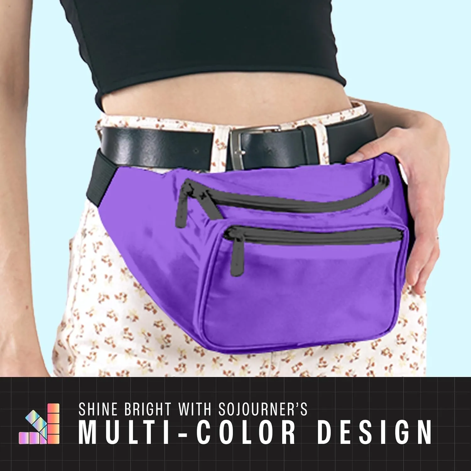 Purple Fanny Pack Belt Bag I Mens Fanny Packs for Women Fashionable - Crossbody Bag Bum bag Waist Bag Waist Pack - Hands Free for Hiking, Running, Travel, Waterproof and more