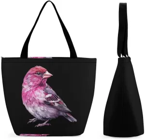 Purple Finch Bird Women Tote Bag Casual Shoulder Bag Travel Shopping Handbags for Work Travel Fashion Gifts