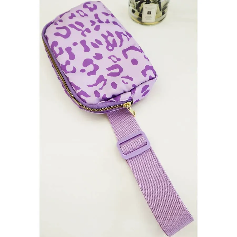 Purple Leopard Crossbody Fanny Pack Belt Bag Love and Repeat