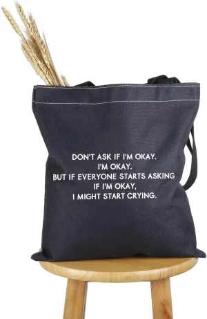 PWHAOO Don't Ask If I'm Okay Tote Bag Handbag Fan Merch Travel Bag
