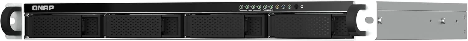 QNAP TS-464eU-8G-US 4 Bay High-Speed 1U Short Depth Rackmount NAS with Dual-2.5GbE, Intel Celeron CPU, 8GB DDR4 Memory and 2.5GbE (2.5G/1G/100M) Network Connectivity (Diskless)