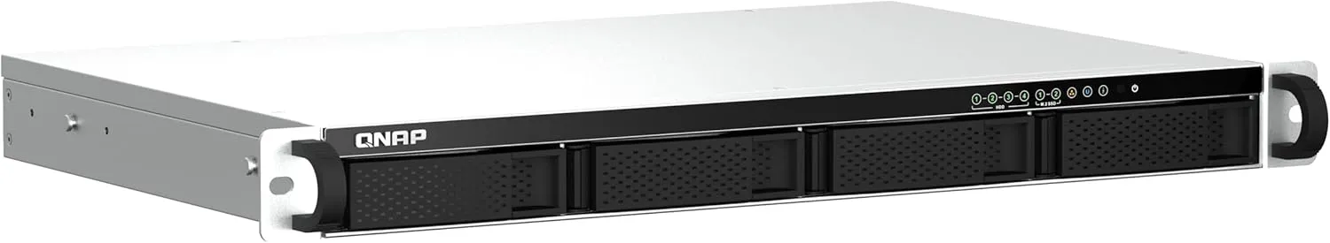 QNAP TS-464eU-8G-US 4 Bay High-Speed 1U Short Depth Rackmount NAS with Dual-2.5GbE, Intel Celeron CPU, 8GB DDR4 Memory and 2.5GbE (2.5G/1G/100M) Network Connectivity (Diskless)