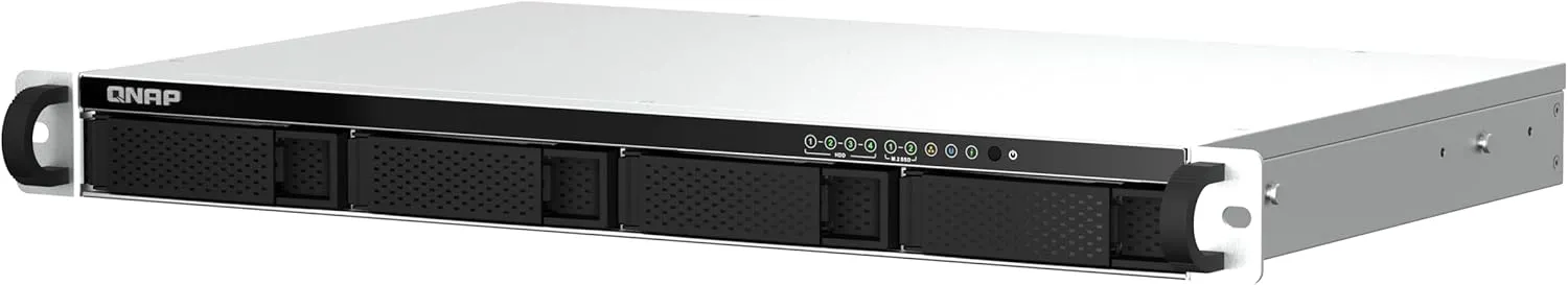 QNAP TS-464eU-8G-US 4 Bay High-Speed 1U Short Depth Rackmount NAS with Dual-2.5GbE, Intel Celeron CPU, 8GB DDR4 Memory and 2.5GbE (2.5G/1G/100M) Network Connectivity (Diskless)