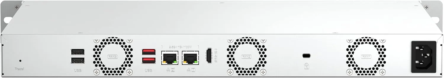 QNAP TS-464eU-8G-US 4 Bay High-Speed 1U Short Depth Rackmount NAS with Dual-2.5GbE, Intel Celeron CPU, 8GB DDR4 Memory and 2.5GbE (2.5G/1G/100M) Network Connectivity (Diskless)