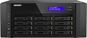 QNAP TS-h1290FX-7232P-64G-US 12 Bay U.2 NVMe/SATA All-Flash Desktop NAS Ideal for Office environments, collaborative 4K/8K Video Editing, and File Sharing
