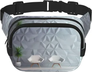 Quiet space Fitness travel shoulder bag, fashionable and casual waist bag, square double-layer waist bag