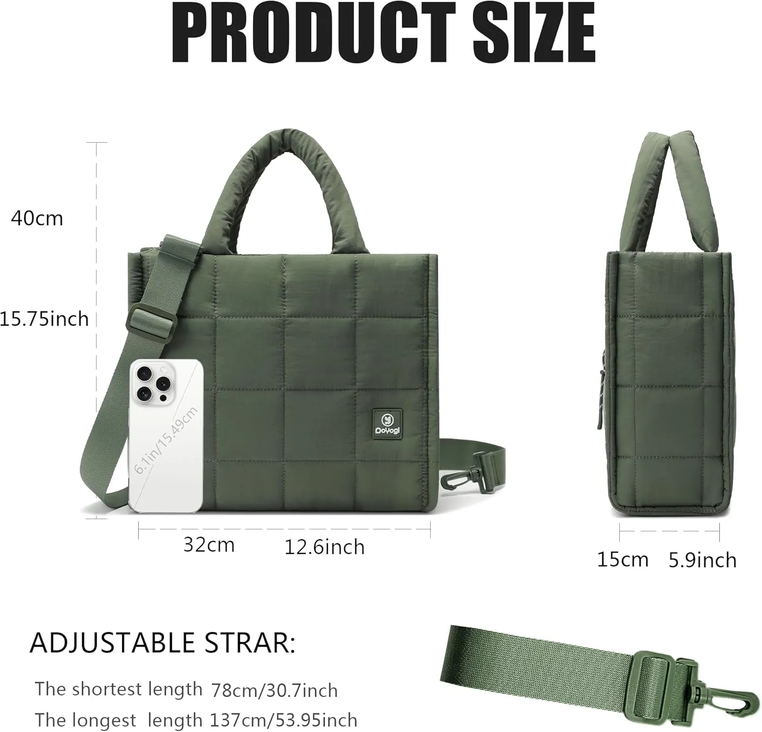 Quilted Crossbody Bags for Women - Small Tote Shoulder Puffer Weekender Overnight Handbag Organizer