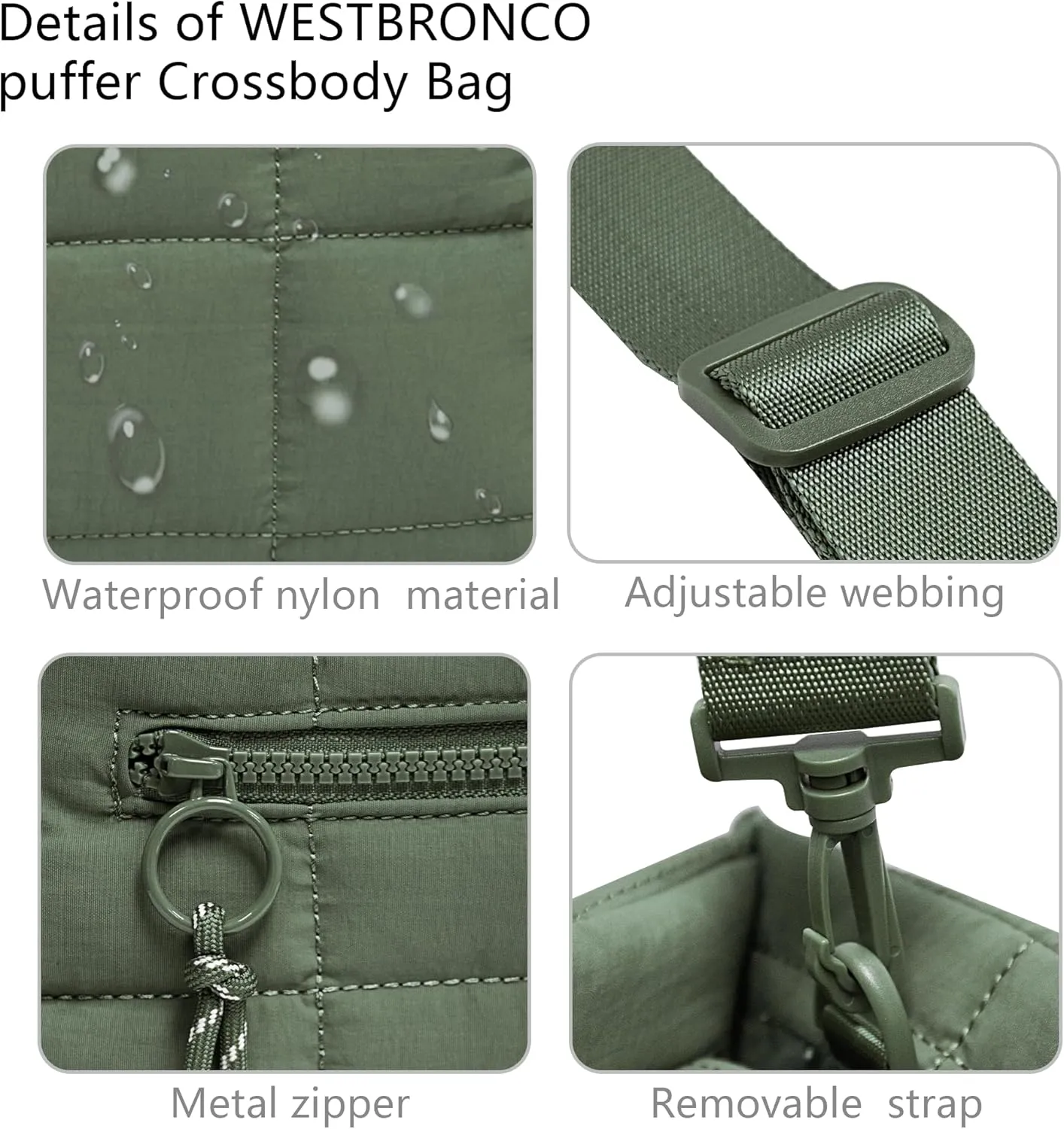 Quilted Crossbody Bags for Women - Small Tote Shoulder Puffer Weekender Overnight Handbag Organizer