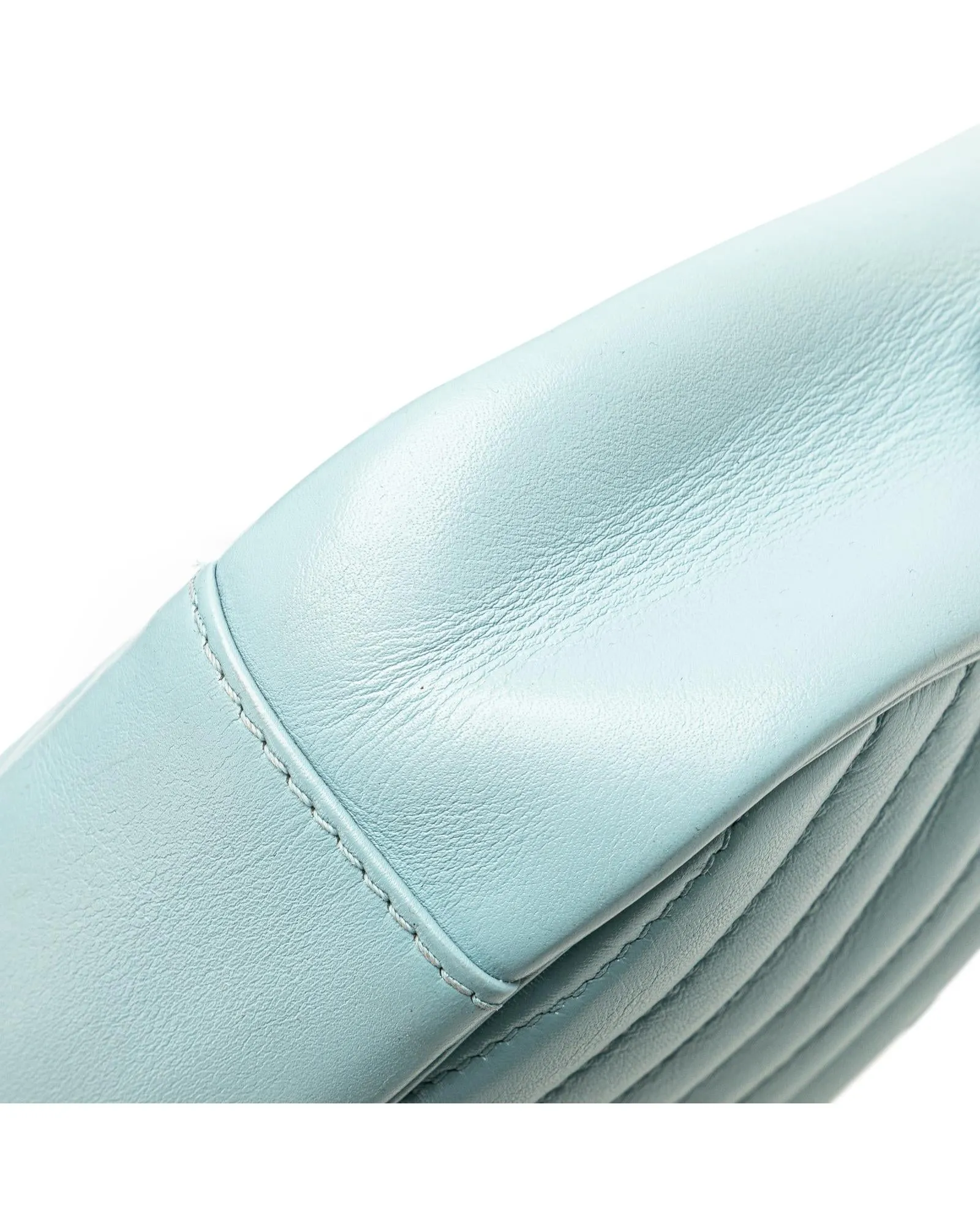 Quilted Leather Camera Bag with Chain Strap