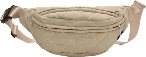Quilted Waist Bag Stylish Crossbody Bag with Adjustable Strap Large Capacity Shoulder Bags for Outdoor Travel