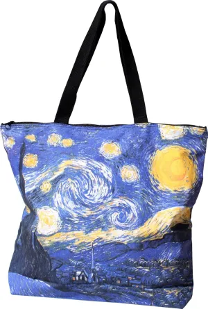RaanPahMuang Large Shopping Tote Bag Vincent Van Goghs Starry Night