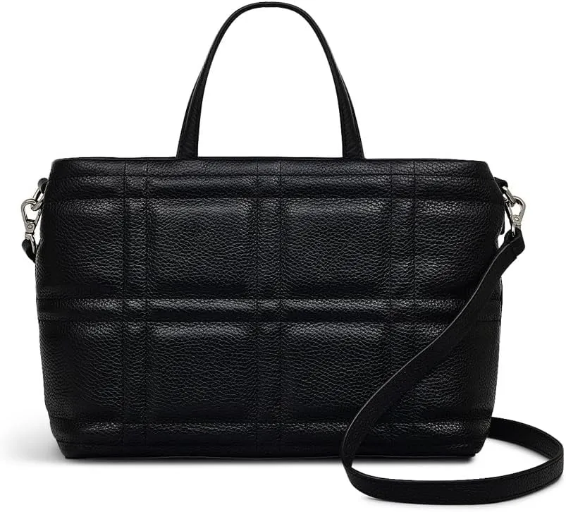 RADLEY London Sunny Dene - Quilt Women's Small Leather Ziptop Satchel Bag, Black