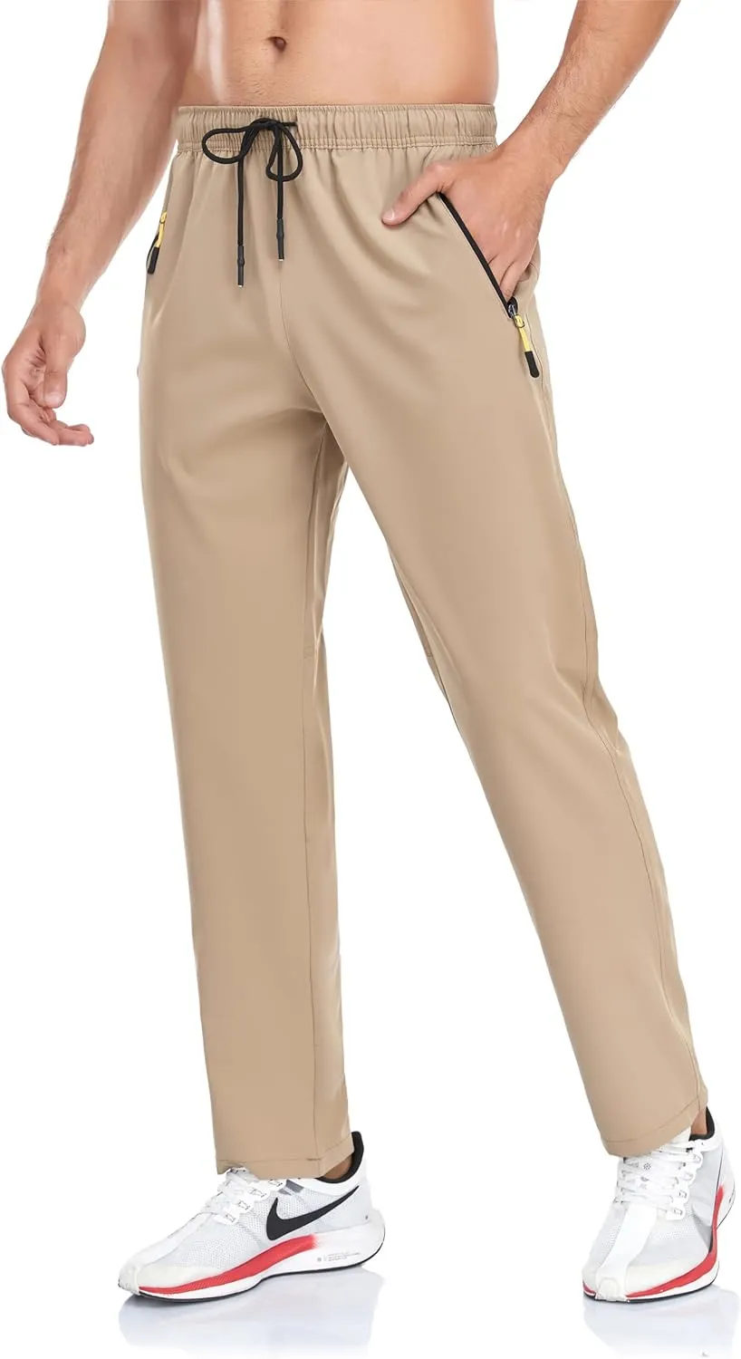 Rapoo Men's Lightweight Pants with Zipper Pockets Quick Dry Workout Athletic Travel Pants