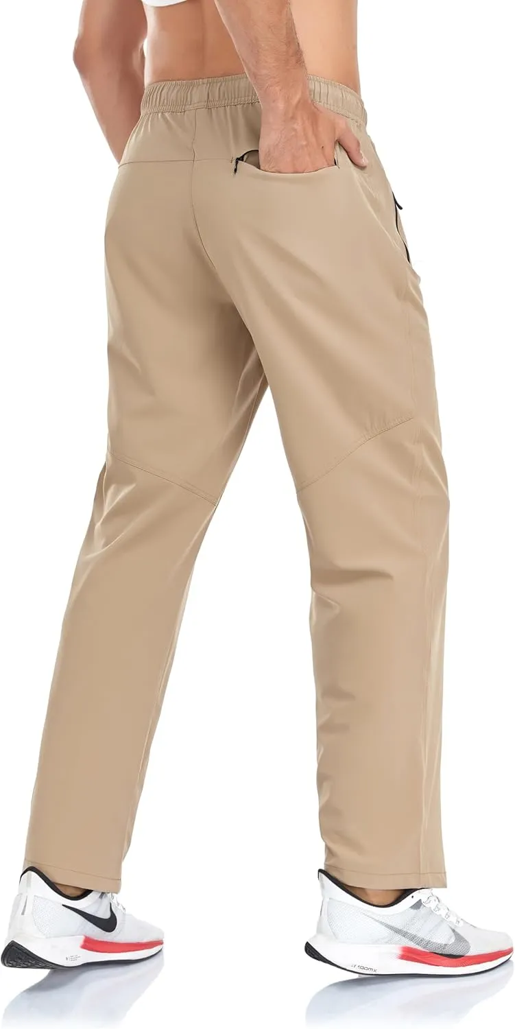 Rapoo Men's Lightweight Pants with Zipper Pockets Quick Dry Workout Athletic Travel Pants