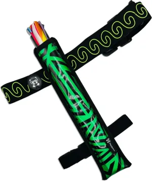RaveVault Anti-Theft Rave Cell Phone Bag with Locking Zippers, Hidden Pocket – Perfect Phone Pouch for Ravers and Festival Go-ers (GREEN Fan Holster   Green Spirals LED Waist Belt)