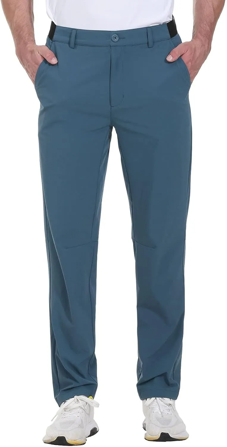 Rdruko Men's Stretch Golf Pants Quick Dry Lightweight Casual Dress Pants with Pockets