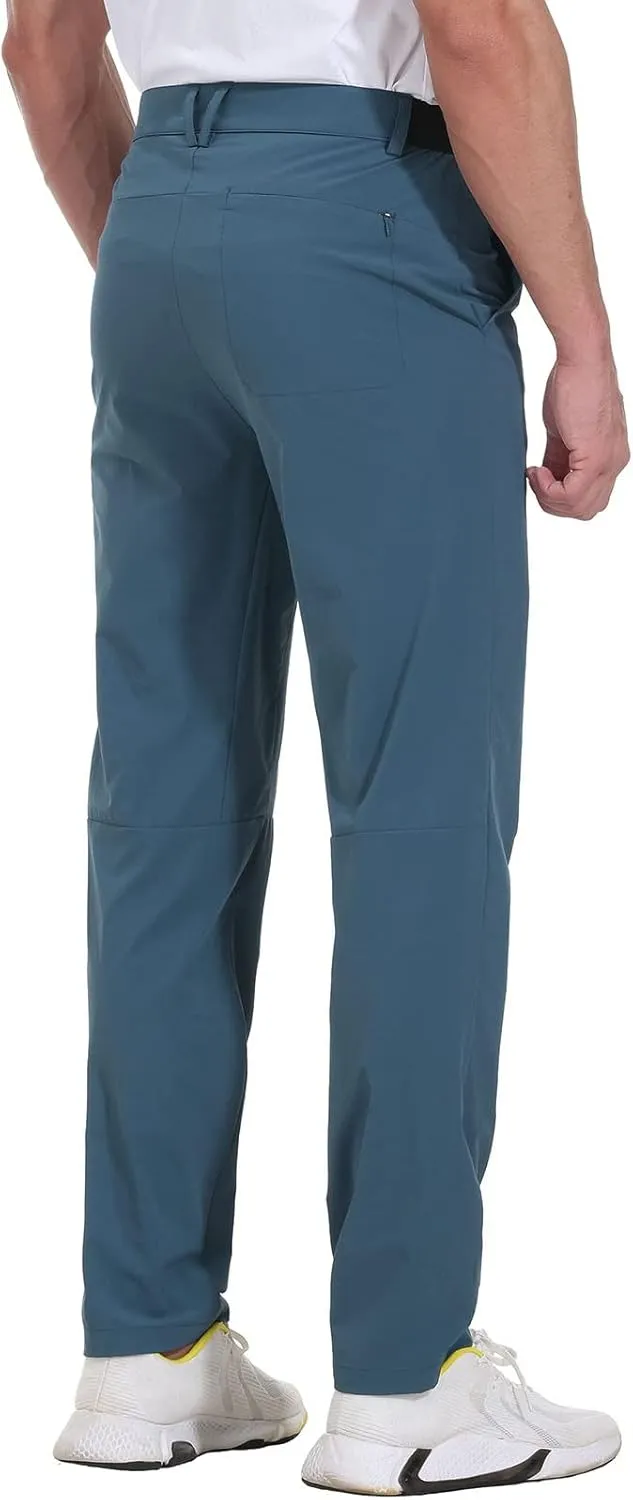 Rdruko Men's Stretch Golf Pants Quick Dry Lightweight Casual Dress Pants with Pockets