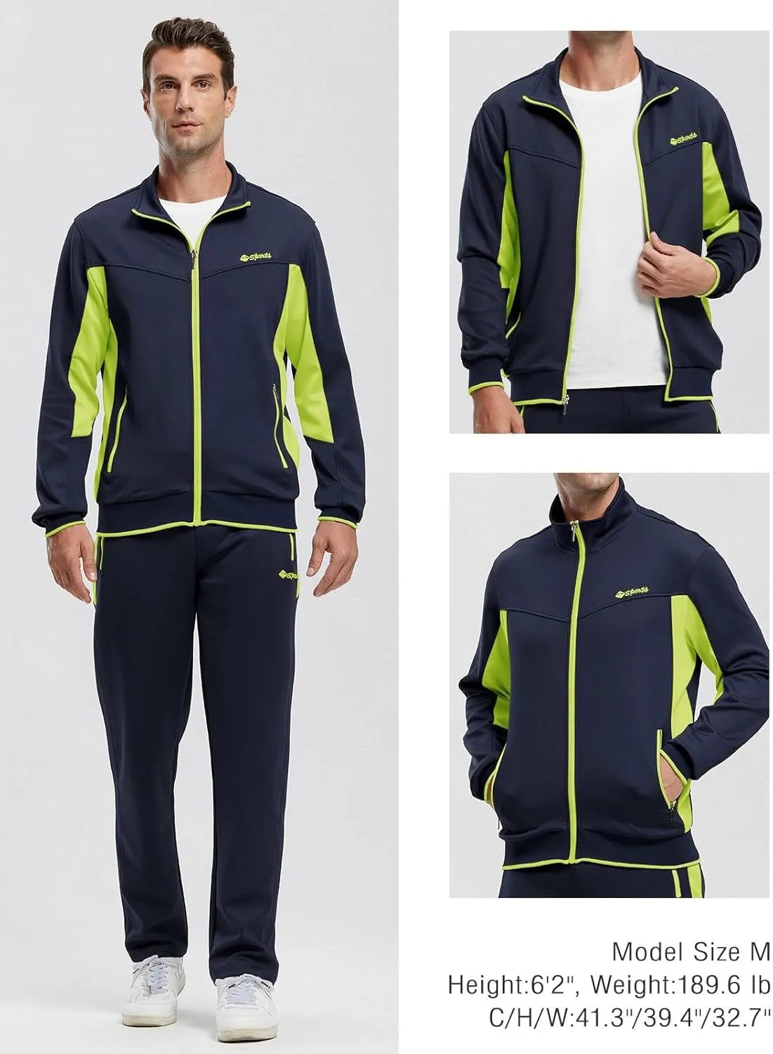 Rdruko Men's Tracksuit Sweatsuits 2 Piece Set Athletic Jogging Gym Activewear Sweat Track Suits Sets