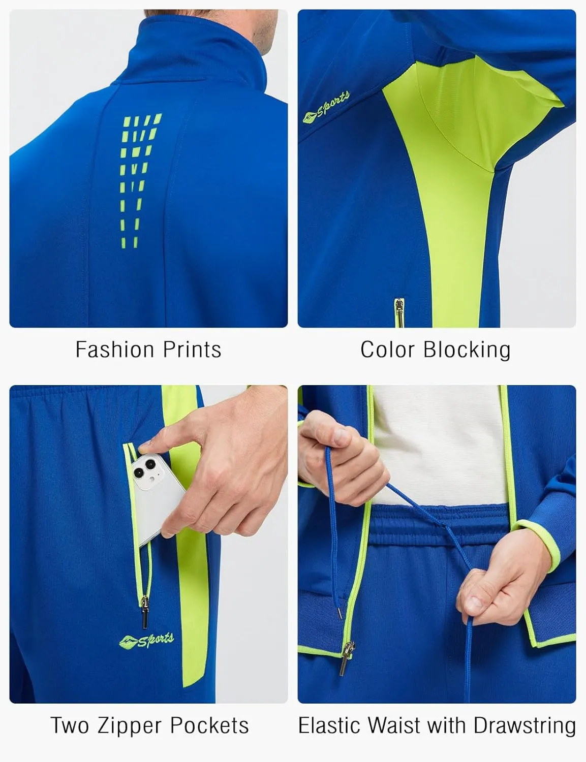 Rdruko Men's Tracksuit Sweatsuits 2 Piece Set Athletic Jogging Gym Activewear Sweat Track Suits Sets