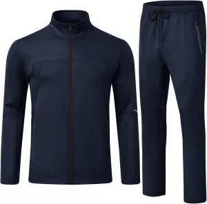 Rdruko Men's Tracksuits 2 Piece Set Athletic Sports Casual Full Zip Jogging Sweatsuit Suit