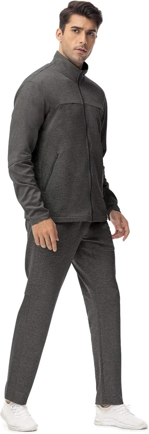 Rdruko Men's Tracksuits 2 Piece Set Athletic Sports Casual Full Zip Jogging Sweatsuit Suit